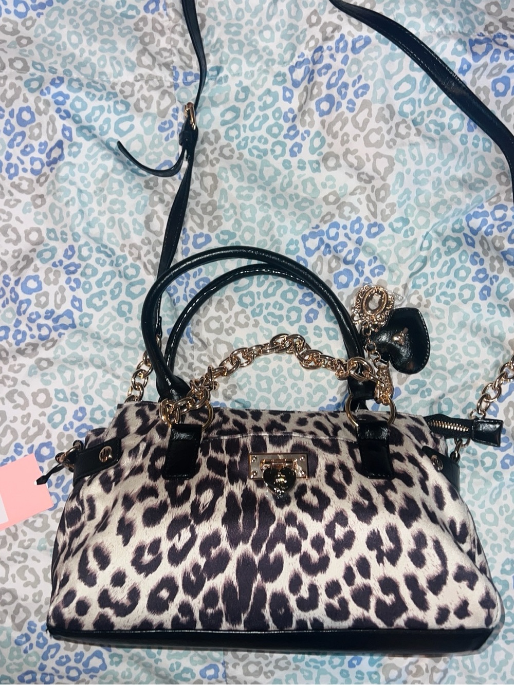 New Tan Juicy Couture Purse Tote Bag Crossbody Cheetah Handbag NWT Leopard